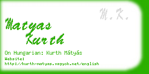 matyas kurth business card